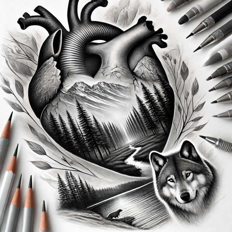 hearts tattoo design ideas Realism micro detail bold for fingers