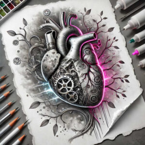 hearts tattoo design ideas close-up bold outlines for lower leg