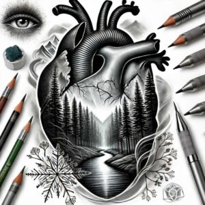 hearts tattoo design ideas light play intricate symbol of courage