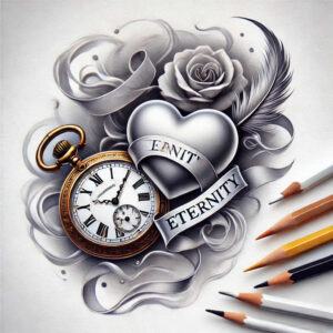 hearts tattoo design ideas sharp contrast strong for knee