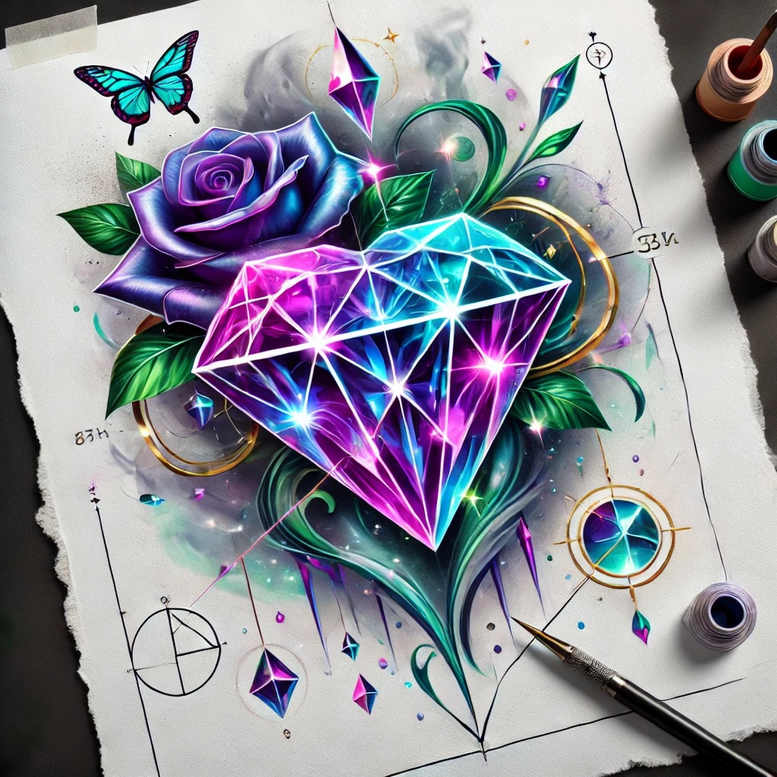 hearts tattoo design ideas Realism photo-like tattoo tattoo style for behind ear