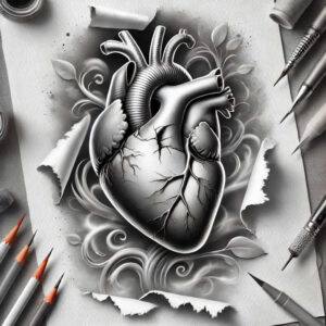 hearts tattoo design ideas Realism realistic perspective tribal heart endurance and power