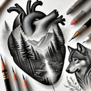 tattoo-heart – tattoo design ideas free ai generated – neotraditional-solid-blacks – for-spine – Gallery: hearts-inkby-ai