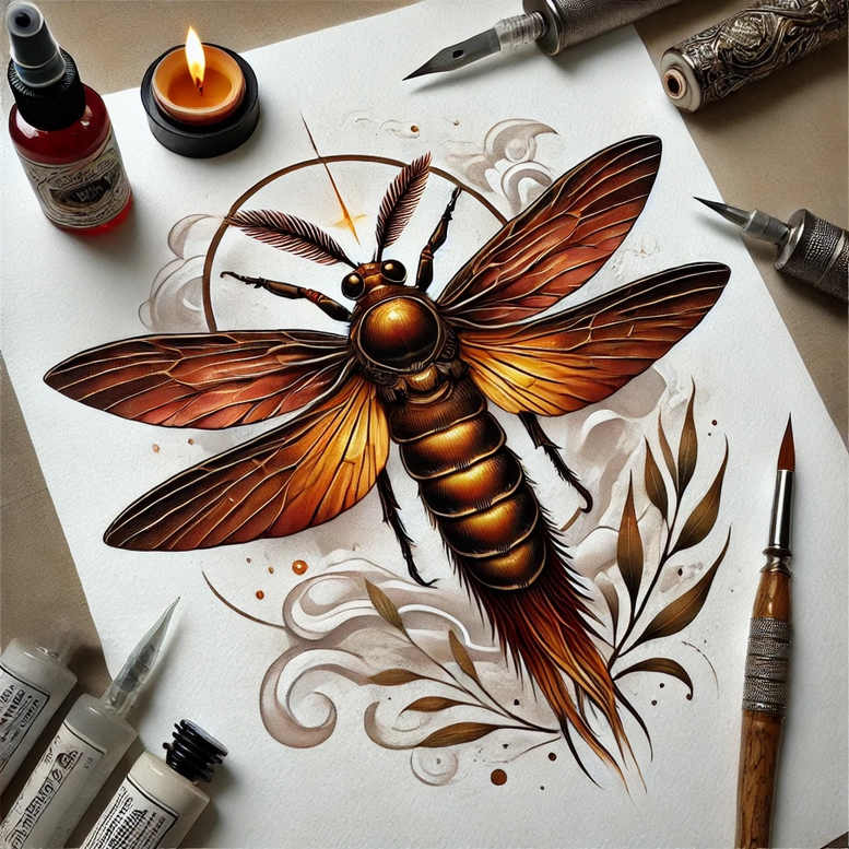 Motyle ćmy ważki - Free tattoo design ideas ai genereted - inkby.ai