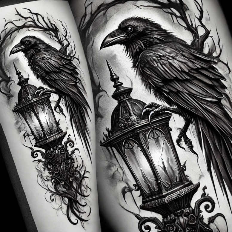 Kruki i wrony - Free tattoo design ideas ai genereted - inkby.ai