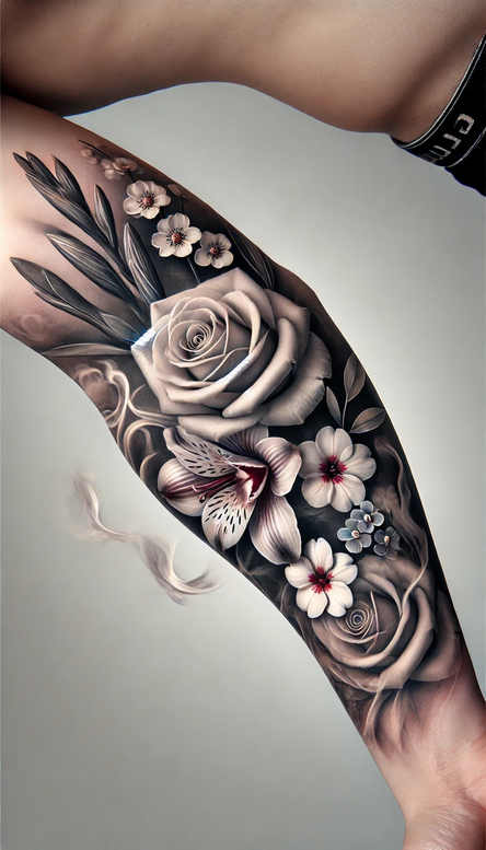 Róże - Free tattoo design ideas ai genereted - inkby.ai
