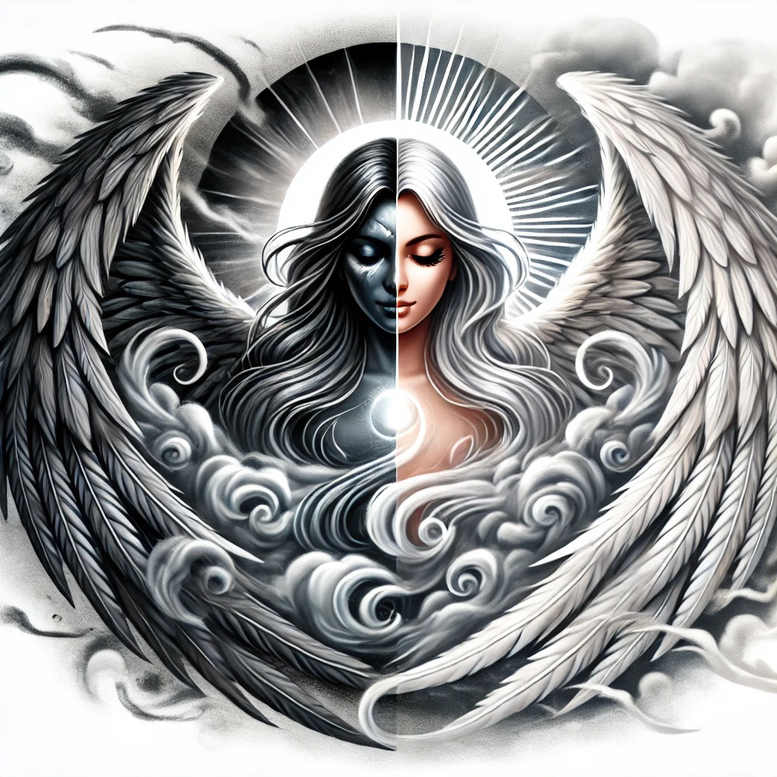 Anioły - Free tattoo design ideas ai genereted - inkby.ai