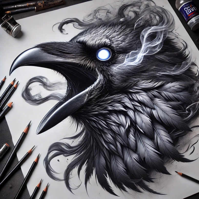 Kruki i wrony - Free tattoo design ideas ai genereted - inkby.ai