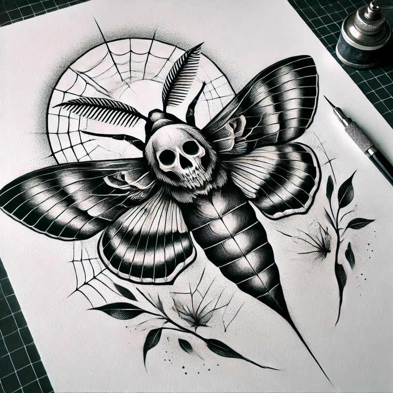 Motyle ćmy ważki - Free tattoo design ideas ai genereted - inkby.ai
