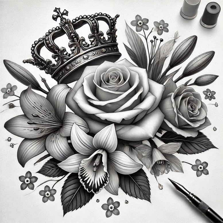 Róże - Free tattoo design ideas ai genereted - inkby.ai