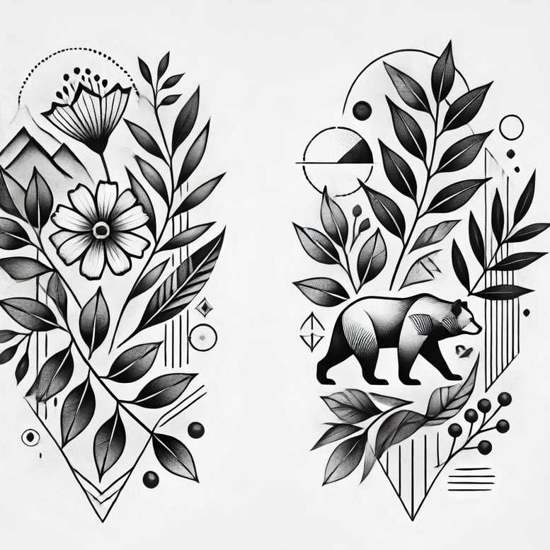 Niedźwiedzie - Free tattoo design ideas ai genereted - inkby.ai
