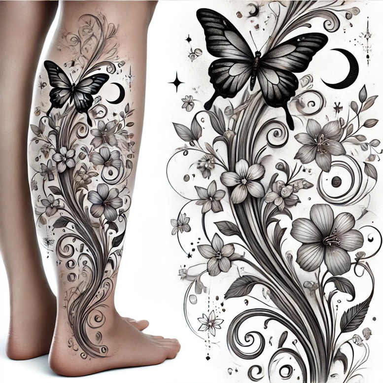 Motyle ćmy ważki - Free tattoo design ideas ai genereted - inkby.ai