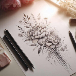 Delikatne kwiaty - Free tattoo design ideas ai genereted - inkby.ai
