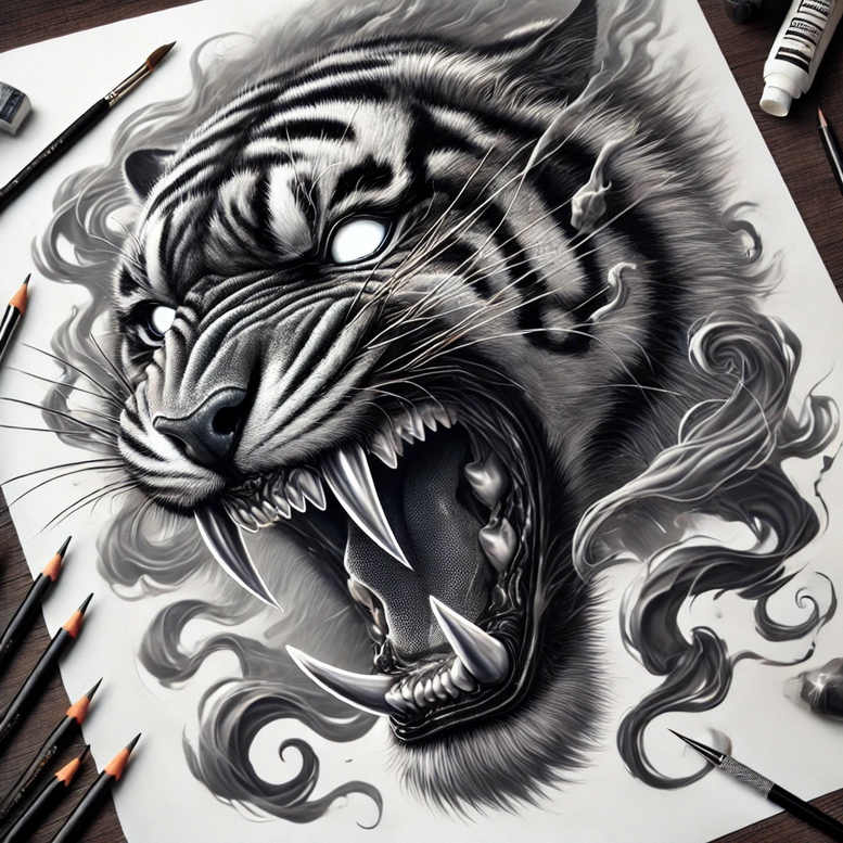Tygrysy - Free tattoo design ideas ai genereted - inkby.ai