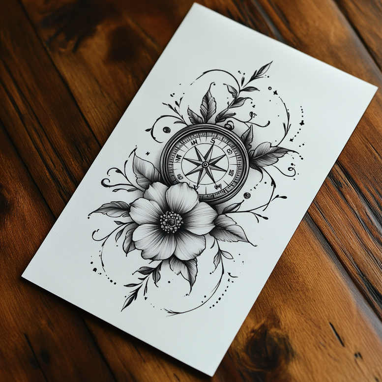 Delikatne kwiaty - Free tattoo design ideas ai genereted - inkby.ai
