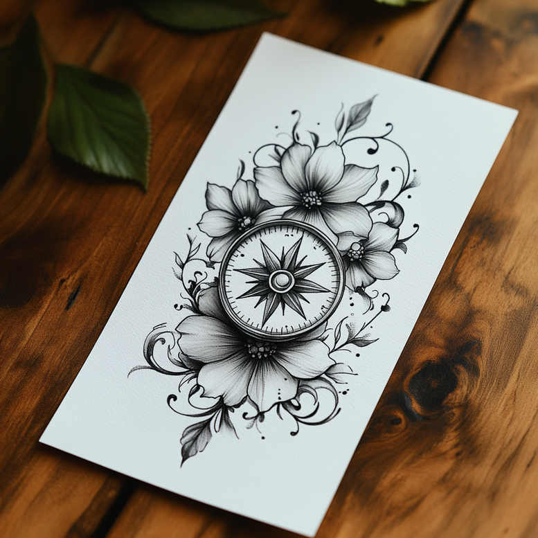 Delikatne kwiaty - Free tattoo design ideas ai genereted - inkby.ai