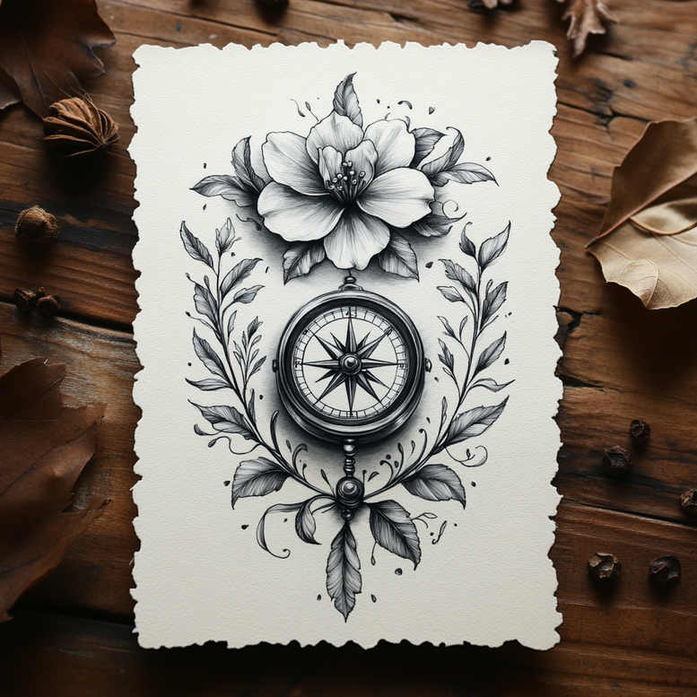 Delikatne kwiaty - Free tattoo design ideas ai genereted - inkby.ai