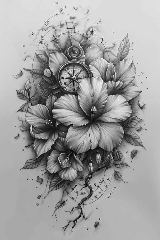 Delikatne kwiaty - Free tattoo design ideas ai genereted - inkby.ai