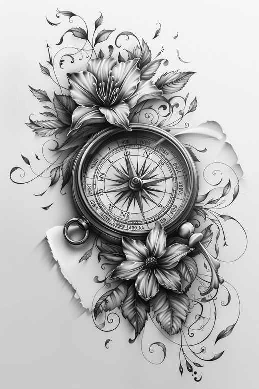 Delikatne kwiaty - Free tattoo design ideas ai genereted - inkby.ai