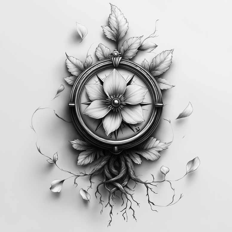 Delikatne kwiaty - Free tattoo design ideas ai genereted - inkby.ai