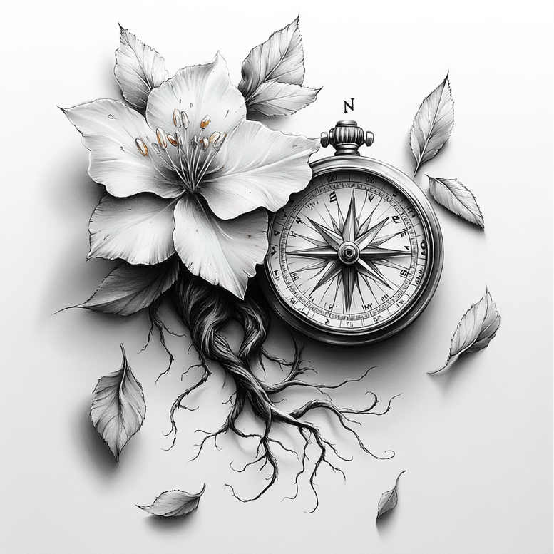 Delikatne kwiaty - Free tattoo design ideas ai genereted - inkby.ai