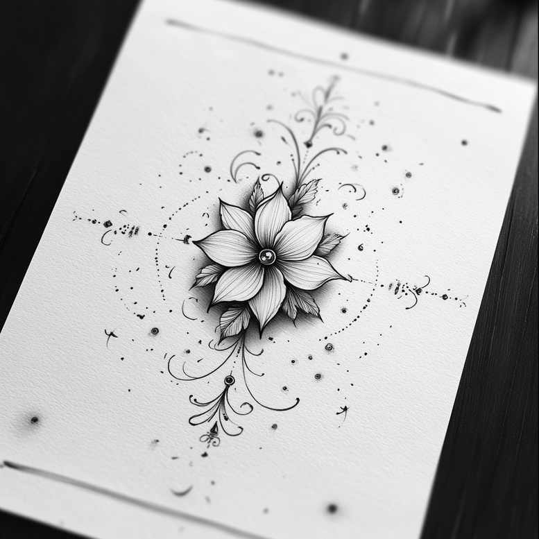 Delikatne kwiaty - Free tattoo design ideas ai genereted - inkby.ai
