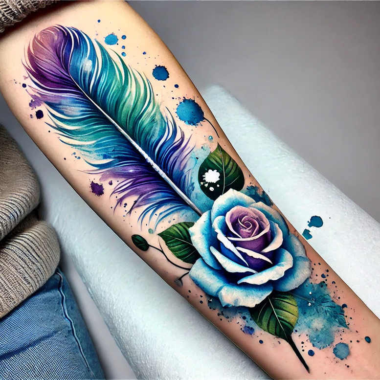 Piórka - Free tattoo design ideas ai genereted - inkby.ai