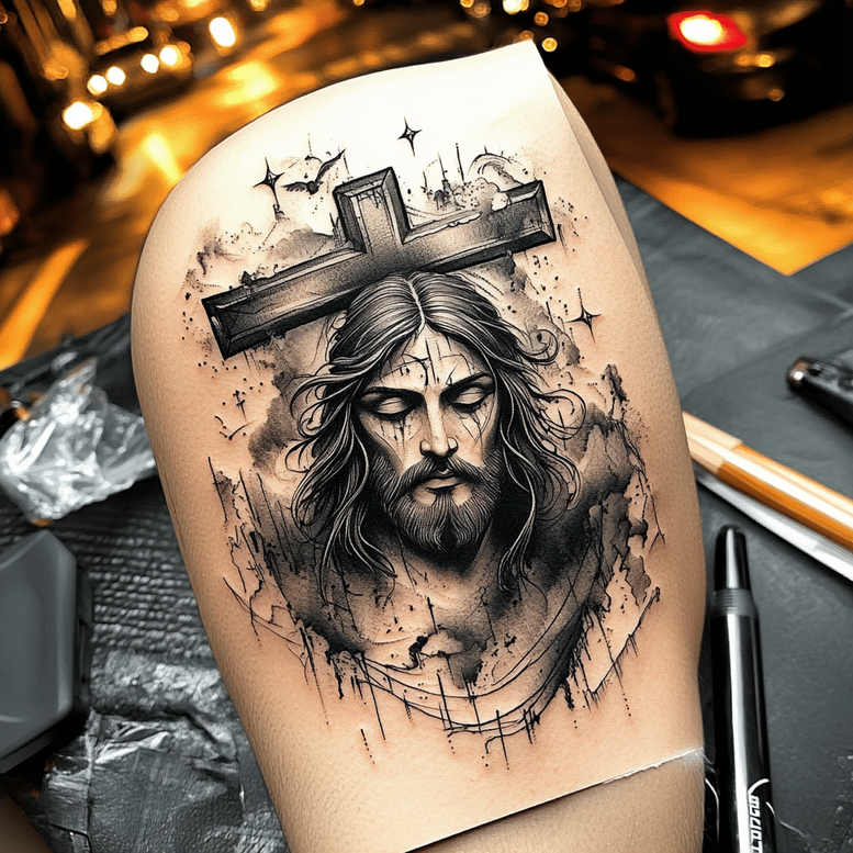 Jezus - Free tattoo design ideas ai genereted - inkby.ai
