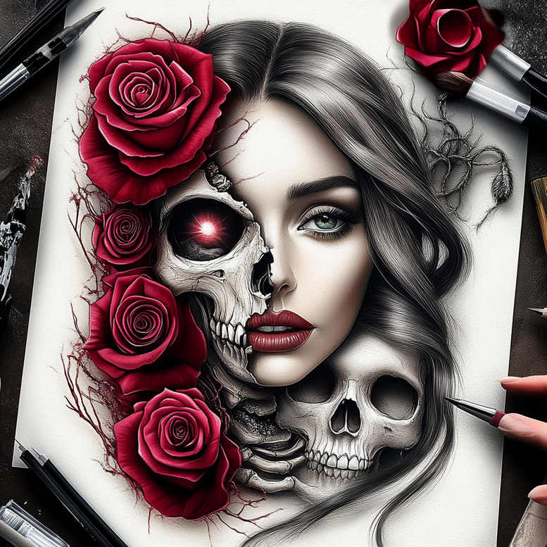 Twarze - Free tattoo design ideas ai genereted - inkby.ai