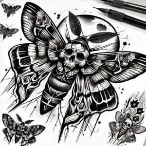Motyle ćmy ważki - Free tattoo design ideas ai genereted - inkby.ai