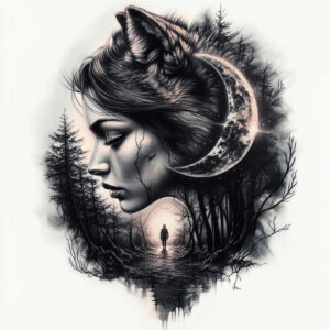 Surrealistyczne postacie - Free tattoo design ideas ai genereted - inkby.ai