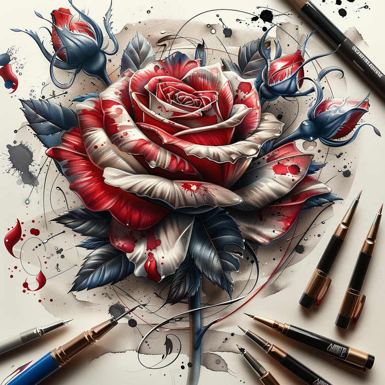 Róże - Free tattoo design ideas ai genereted - inkby.ai