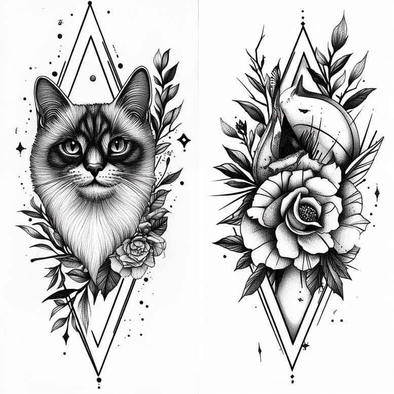 Zwierzęta domowe - Free tattoo design ideas ai genereted - inkby.ai