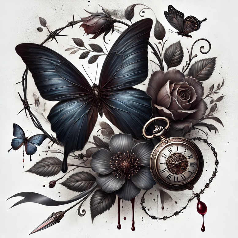 Motyle ćmy ważki - Free tattoo design ideas ai genereted - inkby.ai