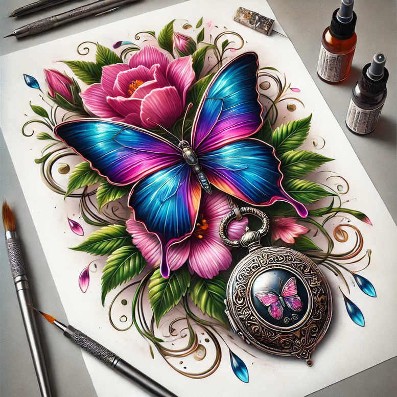Motyle ćmy ważki - Free tattoo design ideas ai genereted - inkby.ai