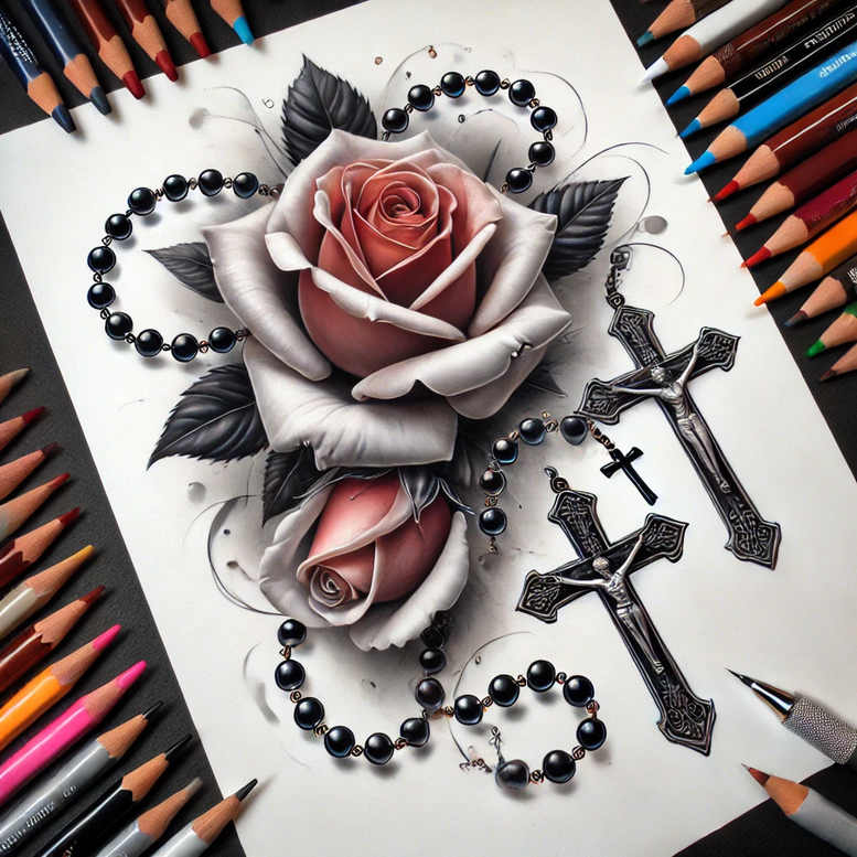 Róże - Free tattoo design ideas ai genereted - inkby.ai