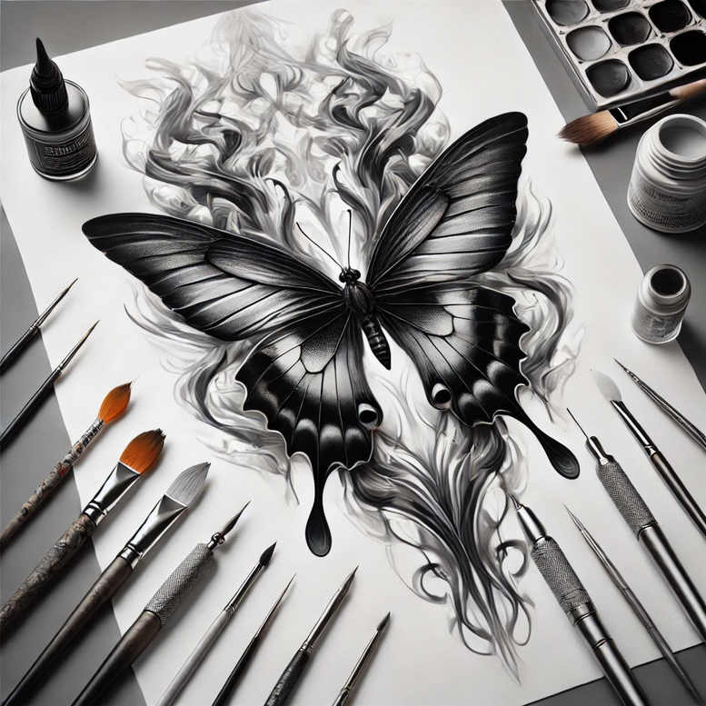 Motyle ćmy ważki - Free tattoo design ideas ai genereted - inkby.ai