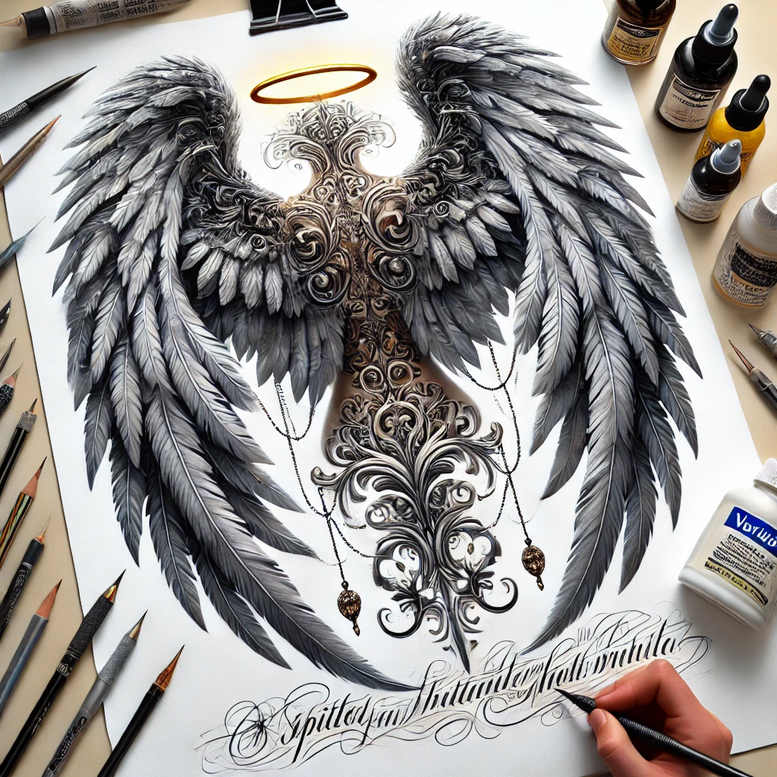 Skrzydła - Free tattoo design ideas ai genereted - inkby.ai