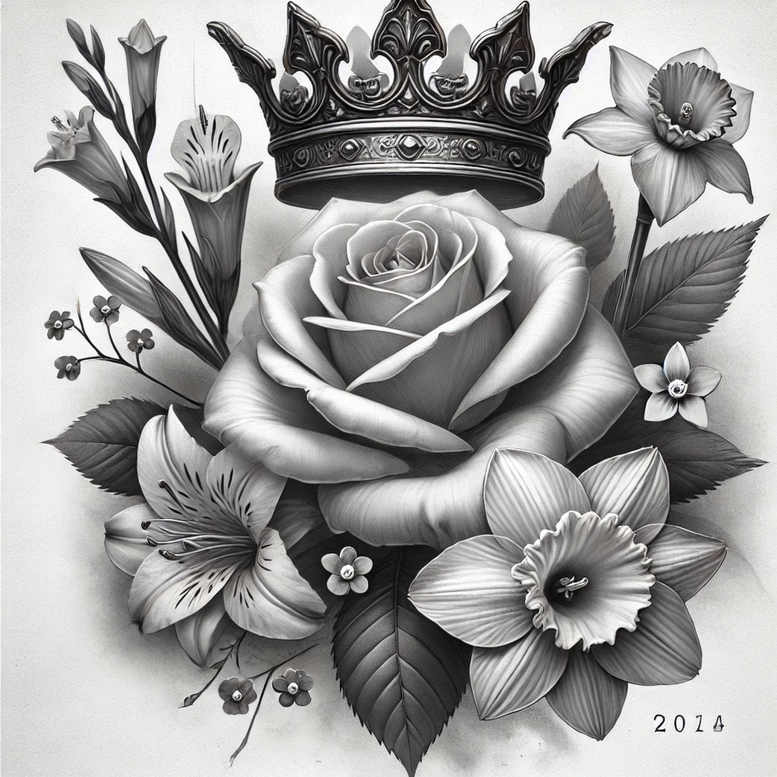 Róże - Free tattoo design ideas ai genereted - inkby.ai