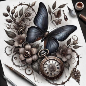 Motyle ćmy ważki - Free tattoo design ideas ai genereted - inkby.ai