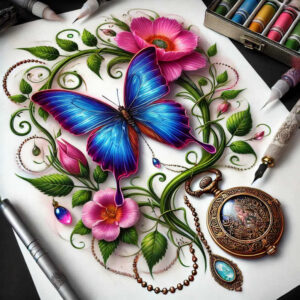 Motyle ćmy ważki - Free tattoo design ideas ai genereted - inkby.ai