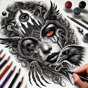Inne mroczne - Free tattoo design ideas ai genereted - inkby.ai