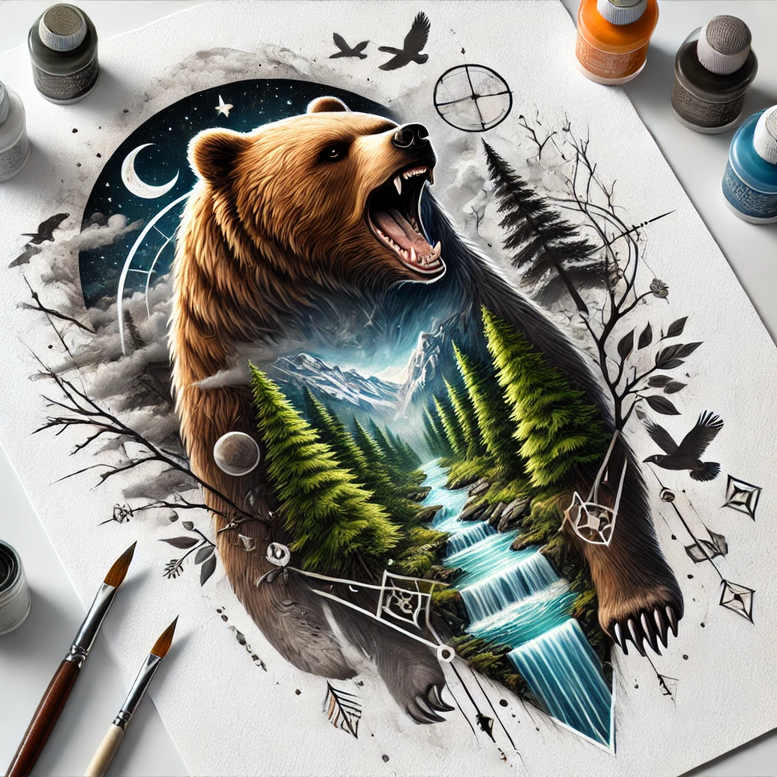 Niedźwiedzie - Free tattoo design ideas ai genereted - inkby.ai