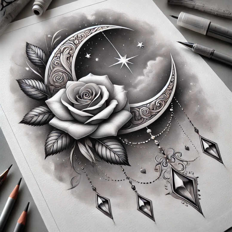 Róże - Free tattoo design ideas ai genereted - inkby.ai