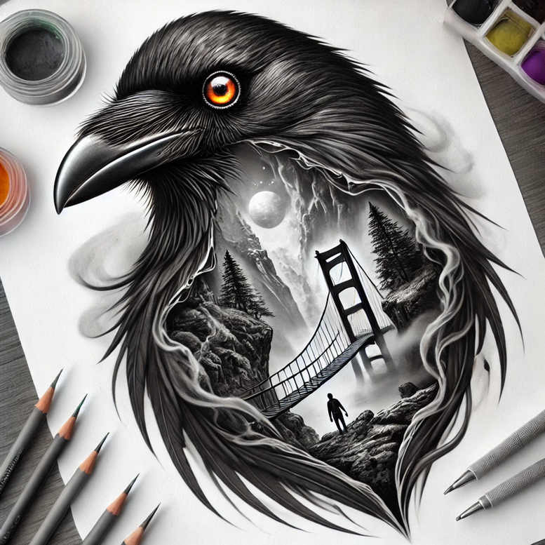 Kruki i wrony - Free tattoo design ideas ai genereted - inkby.ai