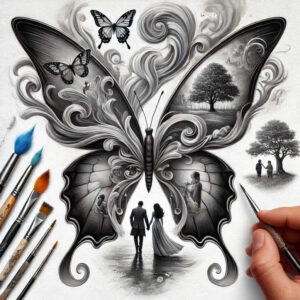 Motyle ćmy ważki - Free tattoo design ideas ai genereted - inkby.ai