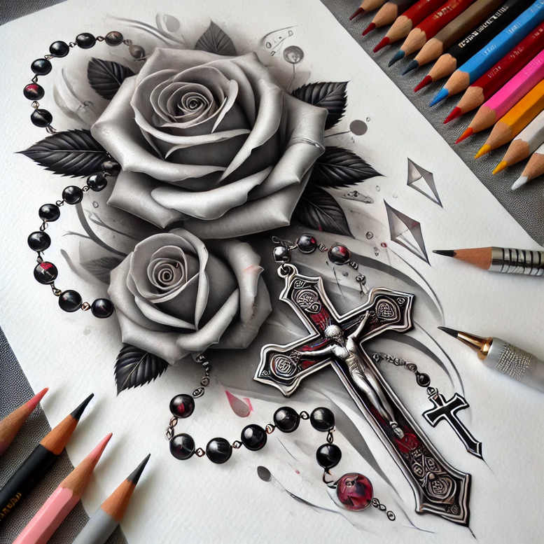 Róże - Free tattoo design ideas ai genereted - inkby.ai