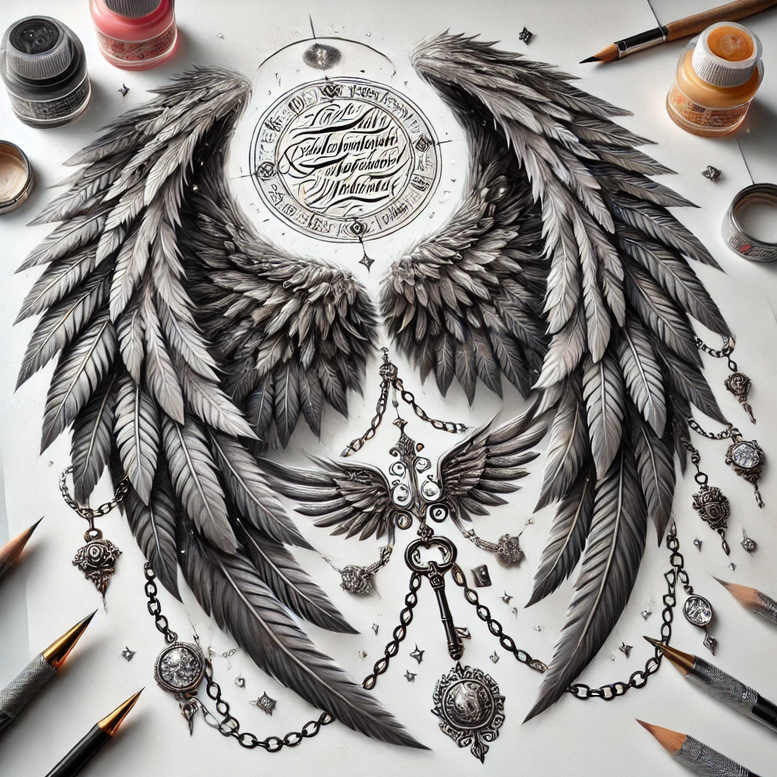 Skrzydła - Free tattoo design ideas ai genereted - inkby.ai