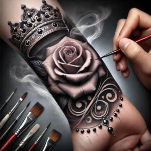 Korony i diamenty - Free tattoo design ideas ai genereted - inkby.ai