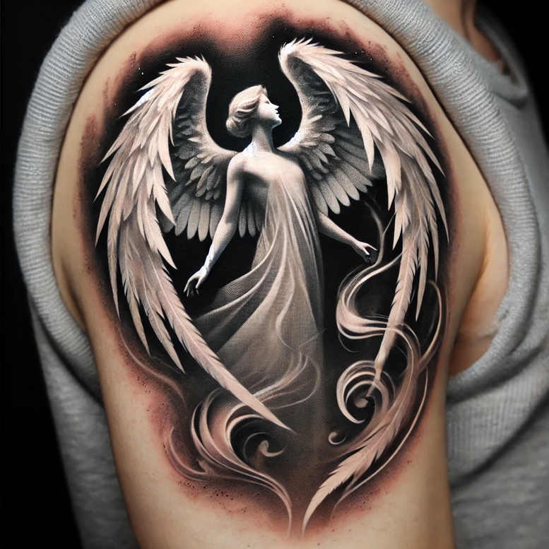 Anioły - Free tattoo design ideas ai genereted - inkby.ai